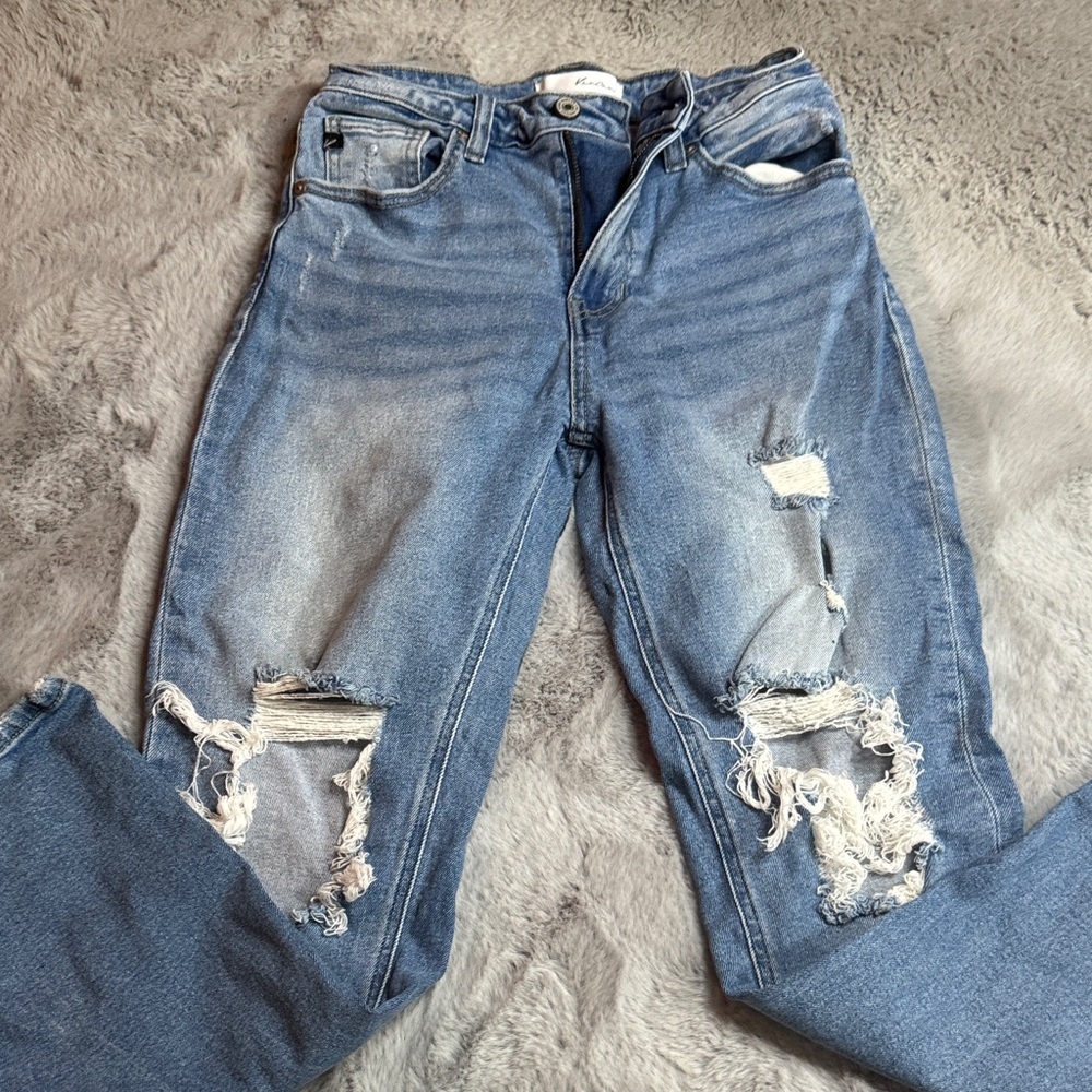 KanCan Light Blue Distressed Boyfriend Jeans